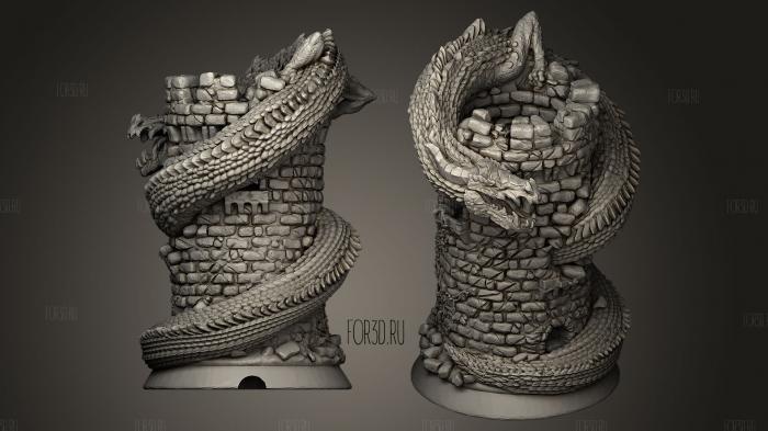 Dragon Rook for 3D Printing2 stl model for CNC